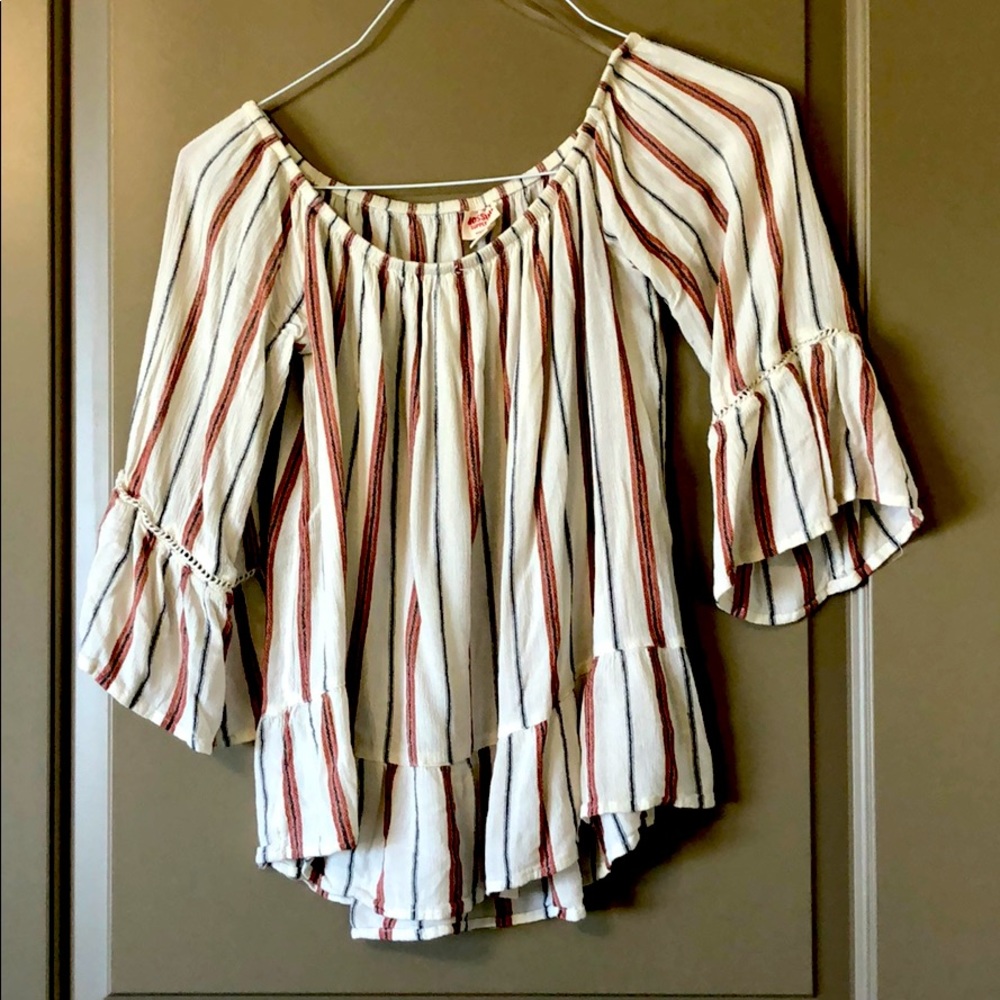 Off the shoulder striped top